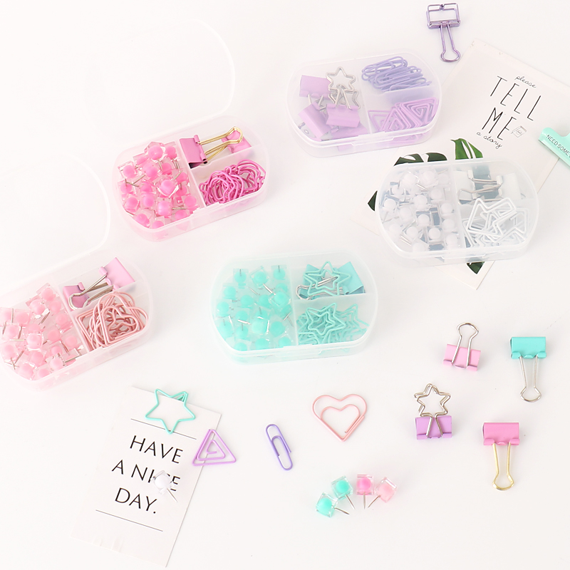 Binder Clip Assorted - 투투 컬러풀 바인더 클립 푸시 핀