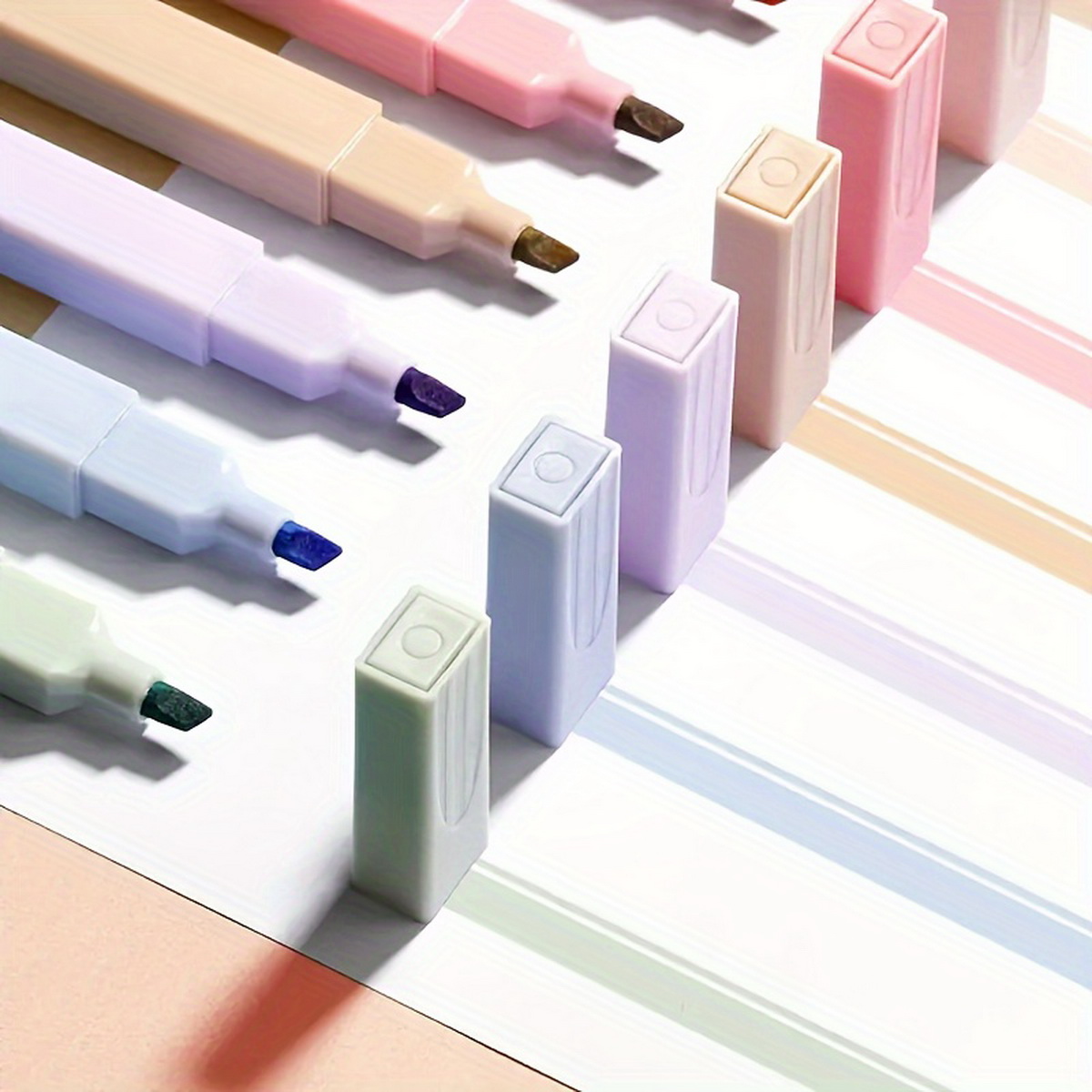 Highlighter Set Pastel - 6/12개입 다양한 색상 형광펜 세트, 번짐