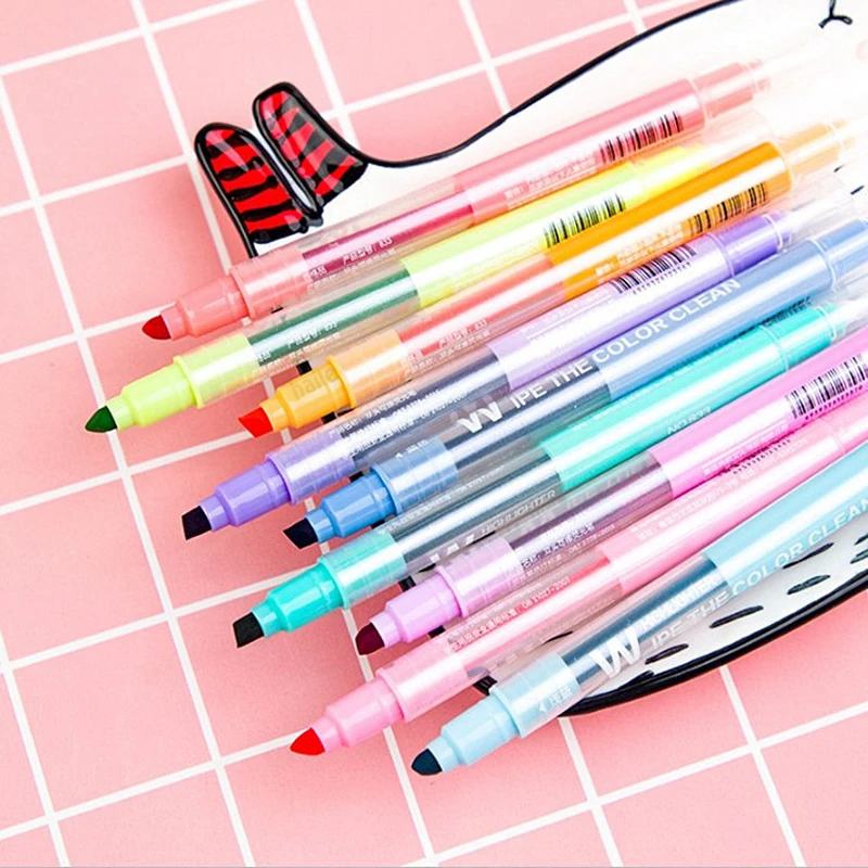 Highlighter Set Pastel - 10가지 색상 지울 수 있는 형광펜