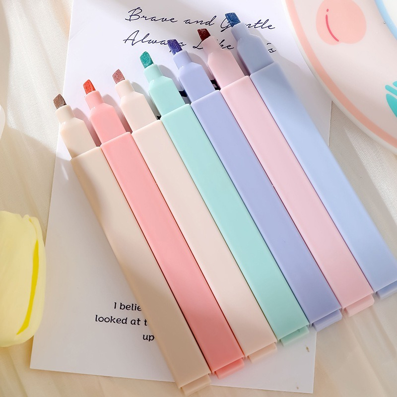 Highlighter Set Pastel - 6 개/대 파스텔 컬러 형광펜 Kawaii