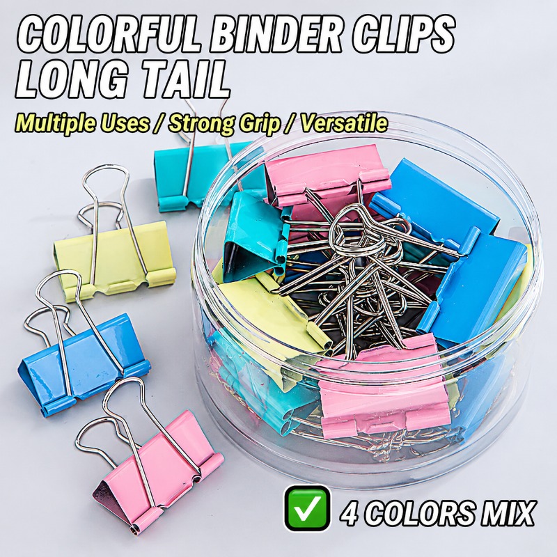 다채로운 색상의 금속 바인더 클립, 다양한 크기의 문서 - Binder Clip Assorted 리뷰 및 가격