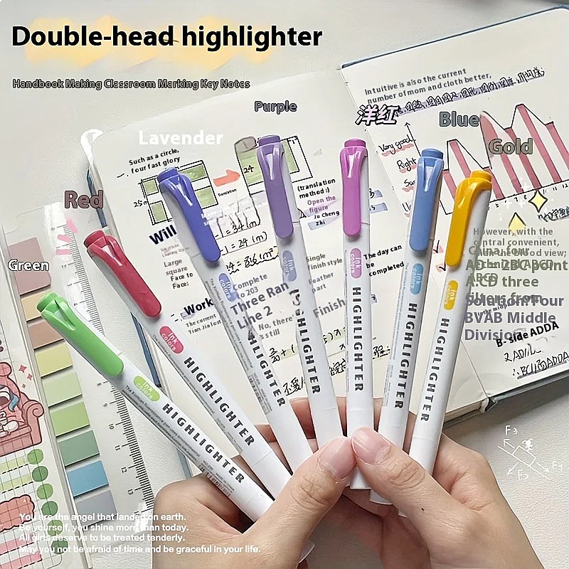 5색 더블 헤드 형광펜 세트, 귀여운 파스텔 일본풍 아 - Highlighter Set Pastel 리뷰 및 가격