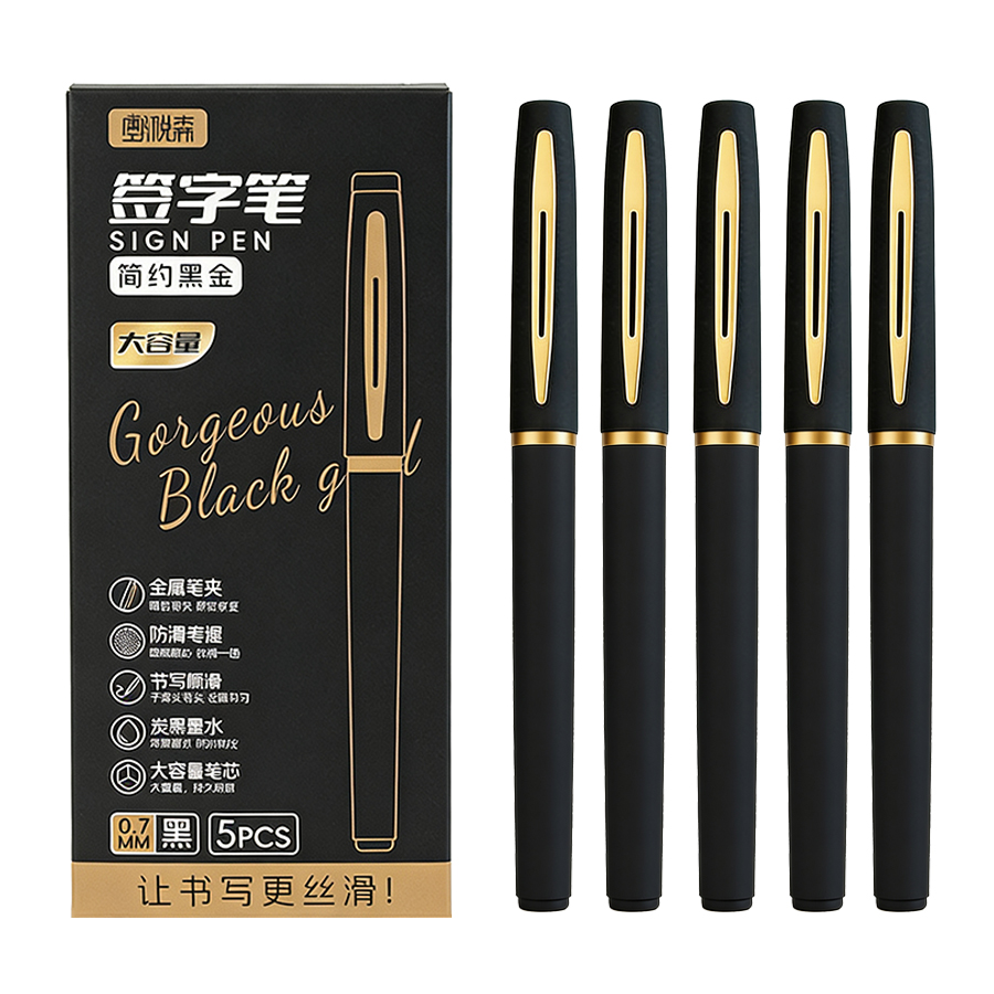 5 개/갑 대용량 젤 펜 0.5/0.7/1.0mm 팁  - Stationery Supplies Business 리뷰 및 가격
