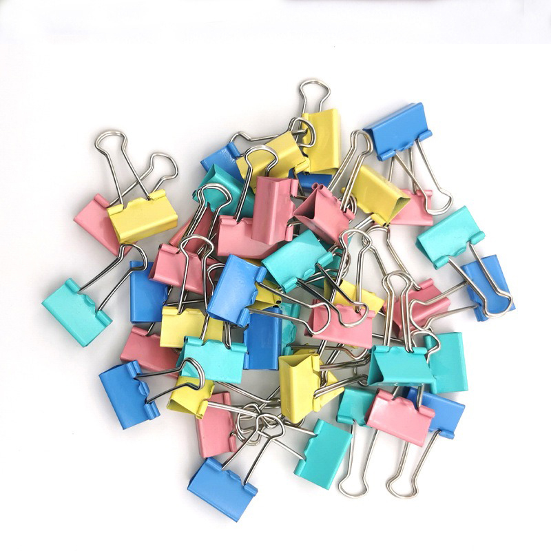 10PCS 25mm 크기 금속 바인더 클립 블랙 다채로 - Supply Of Office Stationery 리뷰 및 가격