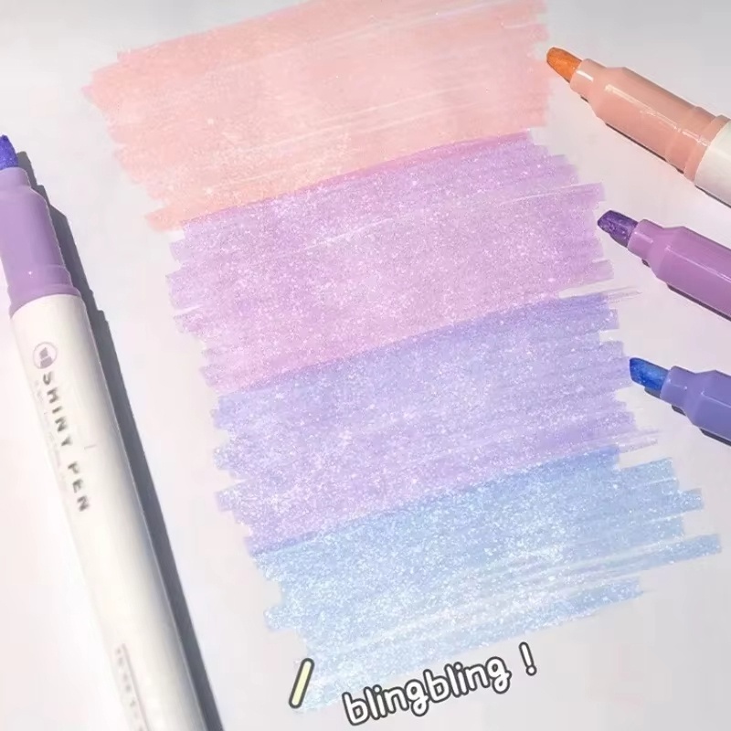 4 색/세트 글리터 형광펜 펜 파인 플래시 마커 펜 스 - Highlighter Set Pastel 리뷰 및 가격