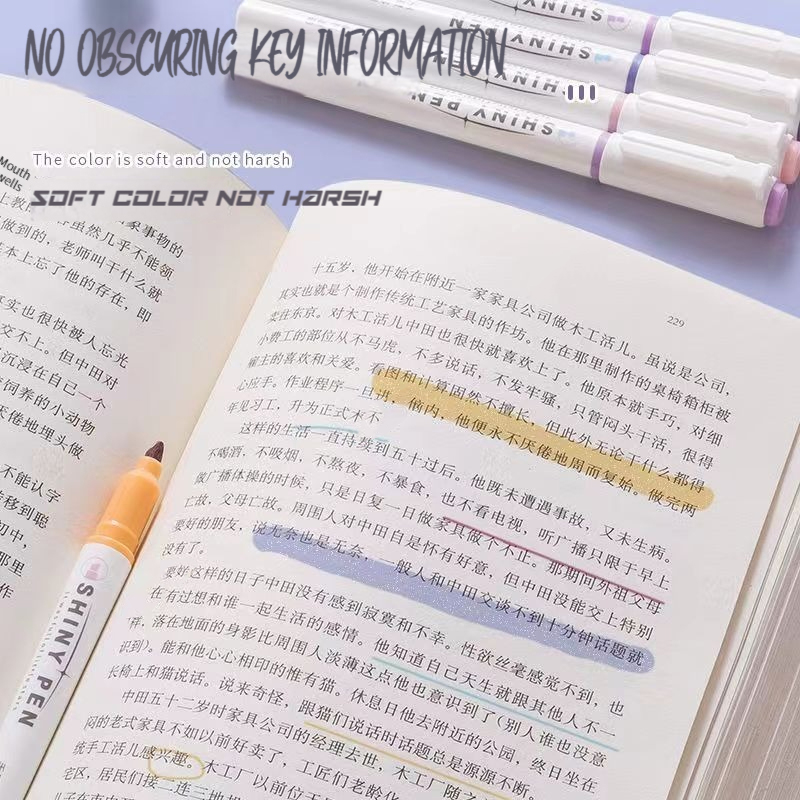 4 색/세트 글리터 형광펜 펜 파인 플래시 마커 펜 스 - Highlighter Set Pastel 리뷰 및 가격