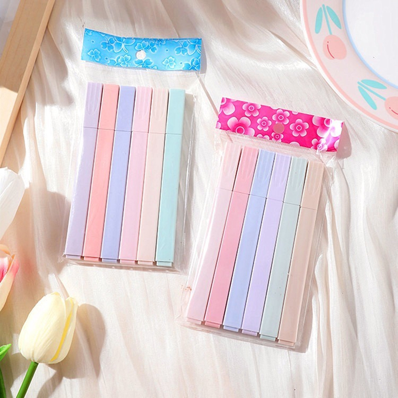 6 개/대 파스텔 컬러 형광펜 Kawaii 편지지 컬러 - Highlighter Set Pastel 리뷰 및 가격