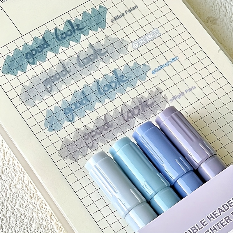 파란색 그라데이션 이중 팁 형광펜 2세트(각각 4개), - Highlighter Set Pastel 리뷰 및 가격