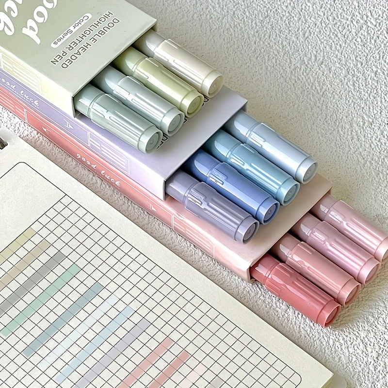 파란색 그라데이션 이중 팁 형광펜 2세트(각각 4개), - Highlighter Set Pastel 리뷰 및 가격